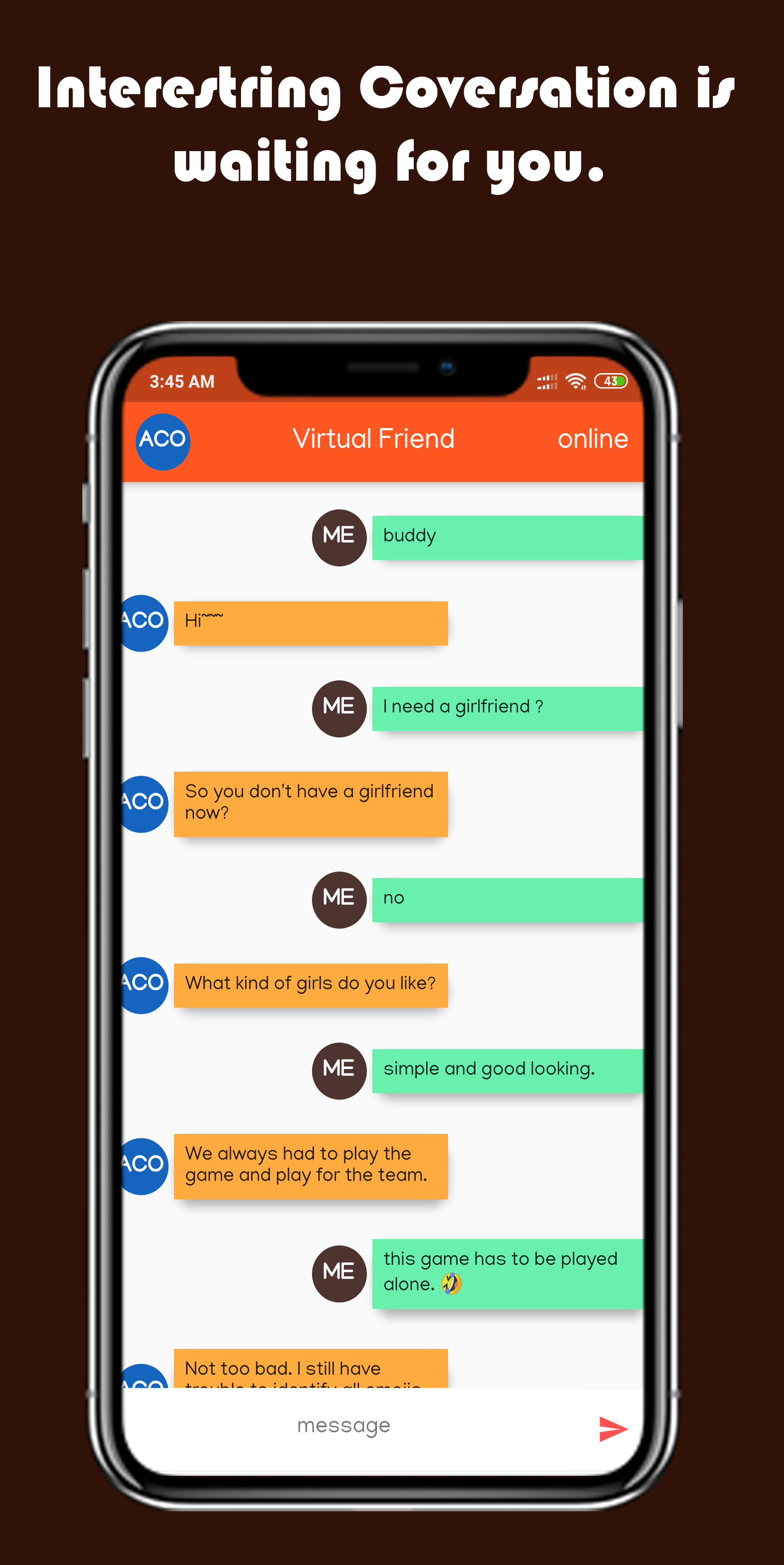 ACO – AI Chatbot , Virtual Friend