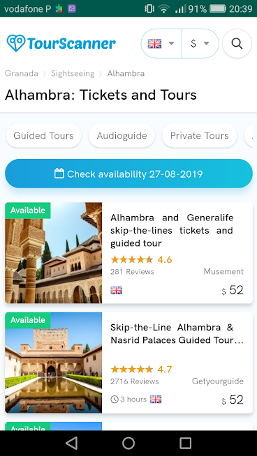 TourScanner – Compare Tours & Travel Activities